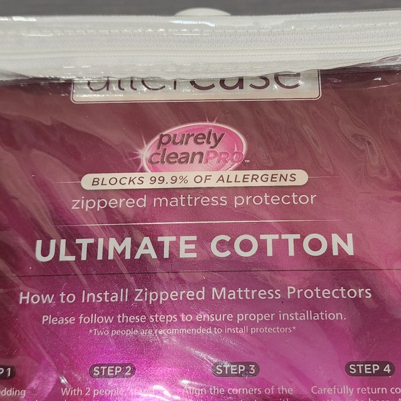 Allerease Purely Clean Pro Twin XL Zippered Mattress Protector Ultimate Cotton - Picture 3 of 8
